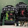 Cream and Burgundy Candy Cane Pattern “Wu Tang Clan 1992 Bee Logo” Ugly Christmas Sweater