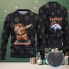 Navy Blue and White Gnome Riding Toad with Reindeer and Snowflake Pattern Vintage Ugly Christmas Sweater