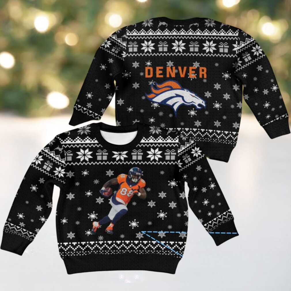 Black and White Denver Broncos Snowflake Gift Pattern Vintage Ugly Christmas Sweater – Orange Jersey Edition Black and White Denver Broncos Snowflake Gift Pattern Vintage Ugly Christmas Sweater – Orange Jersey Edition