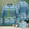 Navy Blue Snowflake Pattern Bud Light Meme Ugly Christmas Sweater