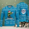Black & Green Zigzag Knit “Busch Light Grinch Santa” Ugly Christmas Sweater