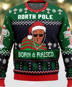 Born and Raised Fresh Prince of Bel Air Ugly Christmas Sweater