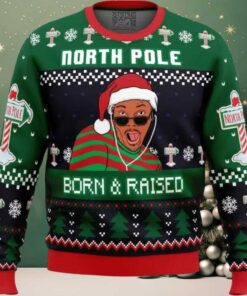 Born and Raised Fresh Prince of Bel Air Ugly Christmas Sweater