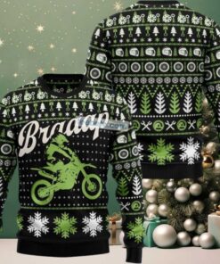 Braaap Moto Biker Ugly Christmas Sweater Christmas Vacation