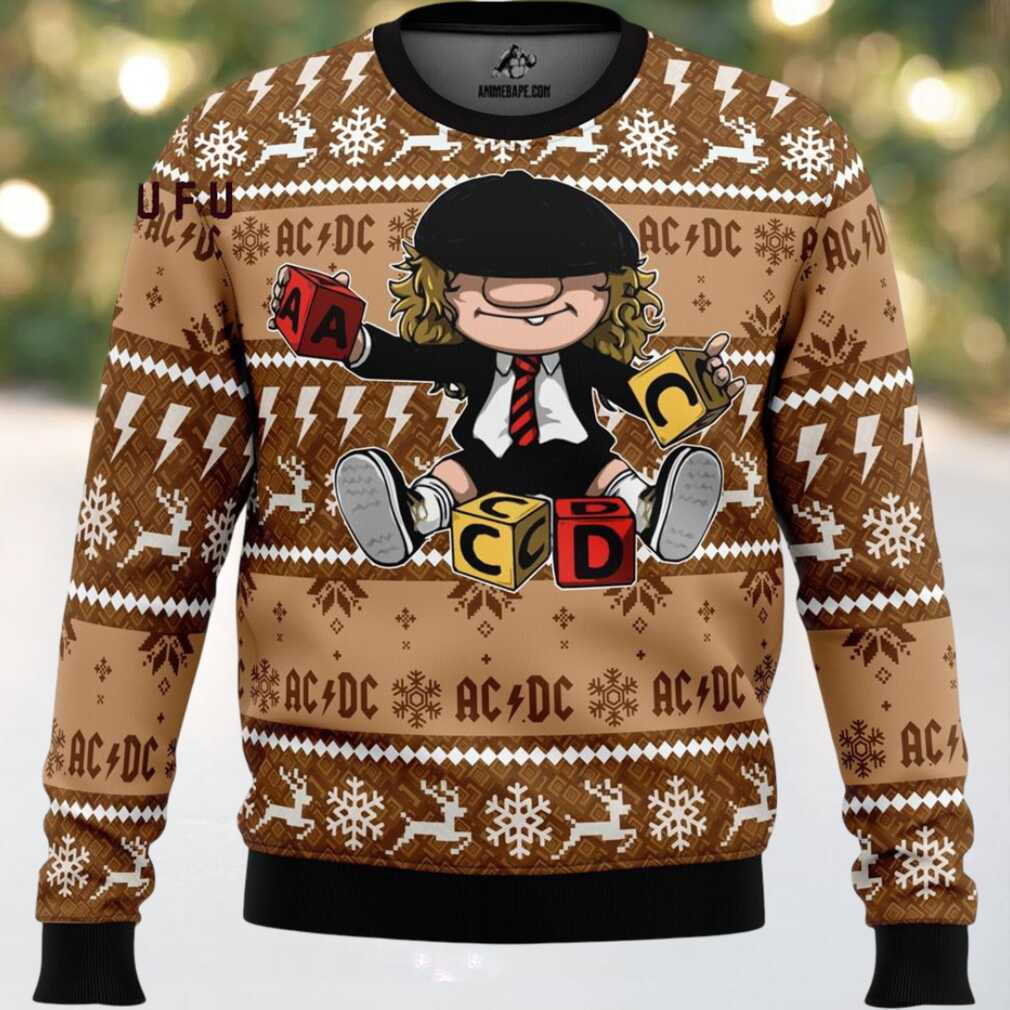Brian Johnson ACDC Ugly Christmas Sweater Brian Johnson ACDC Ugly Christmas Sweater