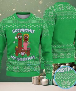 Bright Green “Goddammit It’s Christmas” South Park Mr. Hankey Snowflake Pattern – Vintage Ugly Christmas Sweater