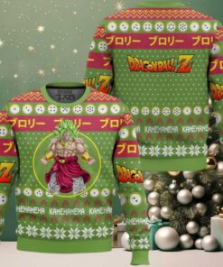 Broly Kamehameha Dragon Ball Z Ugly Christmas Sweater Broly Kamehameha Dragon Ball Z Ugly Christmas Sweater