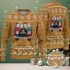 Navy Blue & Red South Park Pixel Art Characters with Snowflake Knit Pattern – Vintage Ugly Christmas Sweater