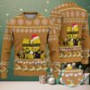 Black Gold Christmas Ornament Pattern Budweiser Santa Hat “King of Beers” Ugly Christmas Sweater