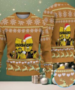 Brown Snowflake & Reindeer Pattern “Wu Tang Clan Christmas Edition” Ugly Sweater