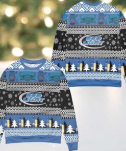 Bud Light Snowflakes Pattern Ugly Christmas Sweater Blue