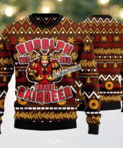 Buffed Rudolph The Red Nosed Reindeer Muscular Ugly Christmas Sweater Mens, hoodie, sweater, long sleeve and tank top Buffed Rudolph The Red Nosed Reindeer Muscular Ugly Christmas Sweater Mens