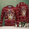 Green Ugly Christmas Sweater with White Snowflakes Featuring Santa Claus and Naughty Quote “Merry Christmas Ya Filthy Animal”