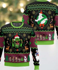 Bustin Slimer Christmas Ghostbusters Ugly Christmas Sweater Bustin Slimer Christmas Ghostbusters Ugly Christmas Sweater