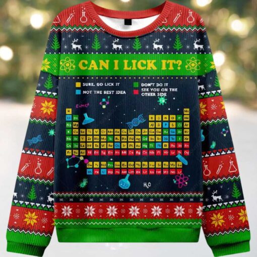 Can I Lick It Periodic Table Ugly Christmas Sweater