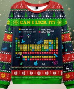 Can I Lick It Periodic Table Ugly Christmas Sweater