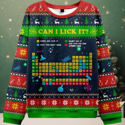 Can I Lick It Periodic Table Ugly Christmas Sweater