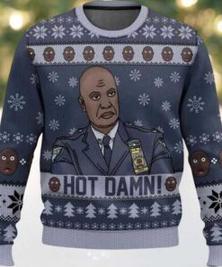 Captain Raymond Holt Hot Damn Ugly Christmas Sweater Captain Raymond Holt Hot Damn Ugly Christmas Sweater
