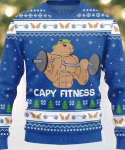 Capybara Fitness Ugly Christmas Sweater Capybara Fitness Ugly Christmas Sweater