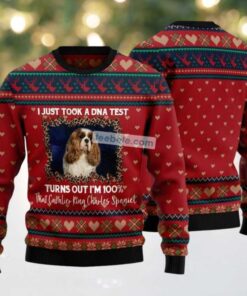 Cavalier King Charles Spaniel Leopard Ugly Xmas Sweater Womens Red, hoodie, sweater, long sleeve and tank top Cavalier King Charles Spaniel Leopard Ugly Xmas Sweater Womens Red