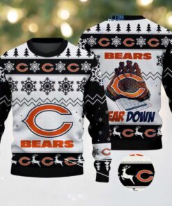 Chicago Bears Bear Down Christmas Ugly Sweater, hoodie, sweater, long sleeve and tank top Chicago Bears Bear Down Christmas Ugly Sweater