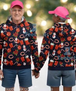 Chicago Bears Christmas Pattern Santa Snowman Ugly 3D Hoodie Chicago Bears Christmas Pattern Santa Snowman Ugly 3D Hoodie