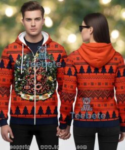 Chicago Bears Christmas Wreath Tree Ball 3D Ugly Zip Up Hoodie Chicago Bears Christmas Wreath Tree Ball 3D Ugly Zip Up Hoodie