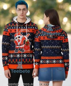 Chicago Bears Dabbing Santa Claus Ugly Christmas Zip Up Hoodie 3D Print Chicago Bears Dabbing Santa Claus Ugly Christmas Zip Up Hoodie 3D Print