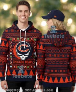 Chicago Bears Grateful Dead Steal Ugly Christmas 3D Hoodie Chicago Bears Grateful Dead Steal Ugly Christmas 3D Hoodie