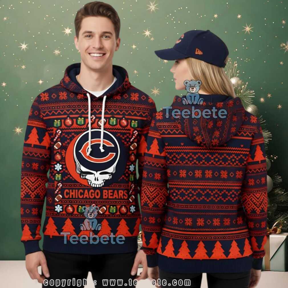 Chicago Bears Grateful Dead Steal Ugly Christmas 3D Hoodie Chicago Bears Grateful Dead Steal Ugly Christmas 3D Hoodie
