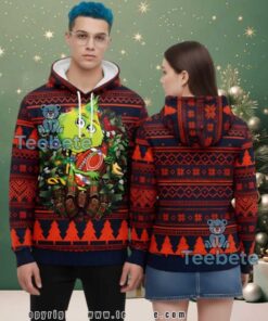 Chicago Bears Grinch Christmas Wreath Ugly 3D Hoodie