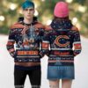 Chicago Bears Mascot Football Ugly Christmas 3D Zip Up Hoodie