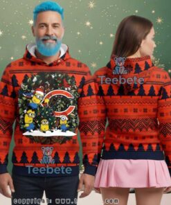 Chicago Bears Minion Ugly Christmas Sweater 3D Print Hoodie
