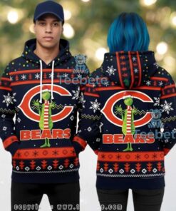 Chicago Bears Naughty Grinch Ugly Christmas 3D Hoodie Chicago Bears Naughty Grinch Ugly Christmas 3D Hoodie