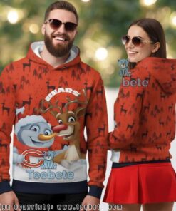 Chicago Bears Reindeer Snowman Ugly Christmas 3D Hoodie