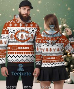 Chicago Bears Reindeer Tree 3D Ugly Christmas Hoodie Print