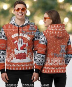 Chicago Bears Santa Claus Chimney Ugly Christmas 3D Hoodie Chicago Bears Santa Claus Chimney Ugly Christmas 3D Hoodie