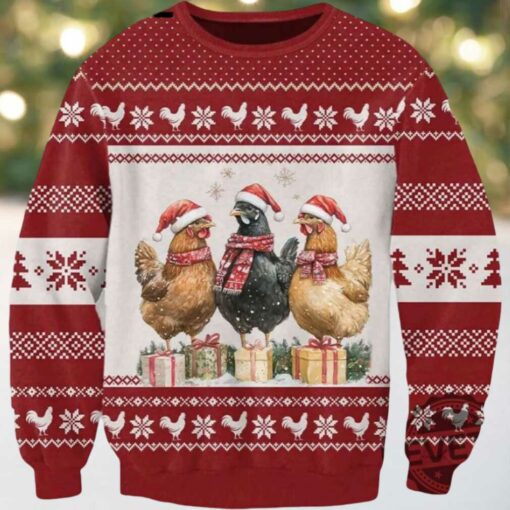Chicken Christmas Coquette Ugly Christmas Sweater