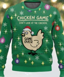 Chicken Game Don’t Look At The Chicken Ugly Christmas Sweater Chicken Game Don’t Look At The Chicken Ugly Christmas Sweater