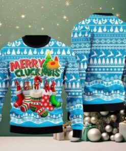 Chicken Merry Cluckmas Ugly Christmas Sweater For Men And Women Farm Ugly Sweater Christmas Fashion Winter 9109