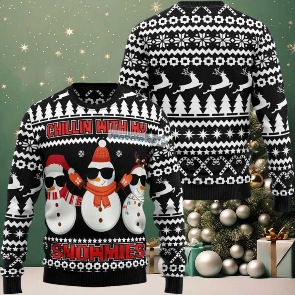 Chillin With My Snowmies Ugly Christmas Sweatshirt Womens Cool, hoodie, sweater, long sleeve and tank top Chillin With My Snowmies Ugly Christmas Sweatshirt