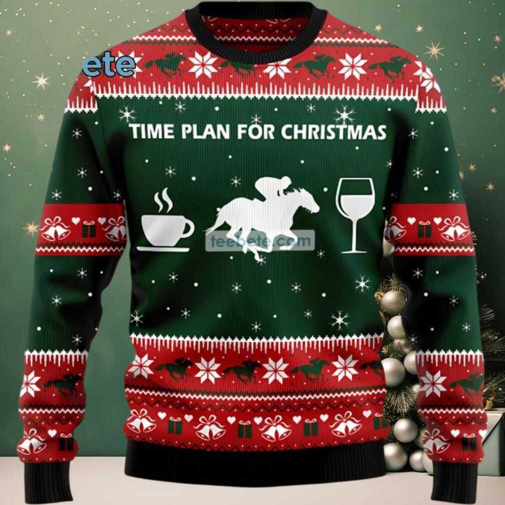 Christmas Horse Racing Ugly Christmas Sweater Ugliest, hoodie, sweater, long sleeve and tank top Christmas Horse Racing Ugly Christmas Sweater Ugliest design showing Santa and reindeer racing