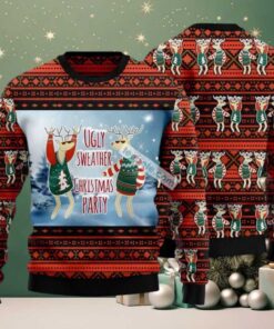 Christmas Party Reindeer Dance Ugly Christmas Sweatshirt Orange