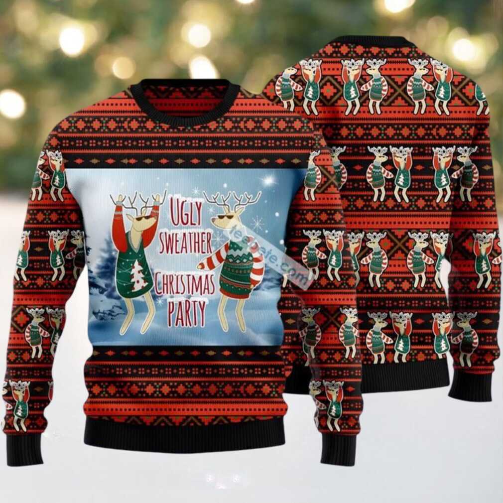 Christmas Party Reindeer Dance Ugly Christmas Sweatshirt Orange, hoodie, sweater, long sleeve and tank top Christmas Party Reindeer Dance Ugly Christmas Sweatshirt Orange