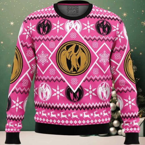 Christmas Pink Ranger Power Rangers Ugly Christmas Sweater