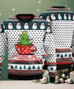 Christmas Tea Tree Snowman Pattern Ugly Christmas Sweaters On Sale White