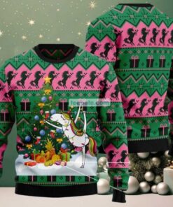 Christmas Tree Unicorn Ballet Dance Ugly Xmas Sweater Party