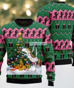 Christmas Tree Unicorn Ballet Dance Ugly Xmas Sweater Party, hoodie, sweater, long sleeve and tank top Christmas Tree Unicorn Ballet Dance Ugly Xmas Sweater Party