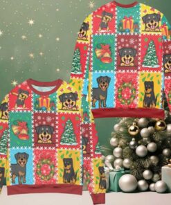 Christmas Vacation With Rottweiler Snowflake Ugly Christmas Sweater (1)