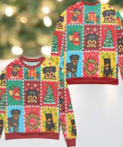 Christmas Vacation With Rottweiler Snowflake Ugly Christmas Sweater